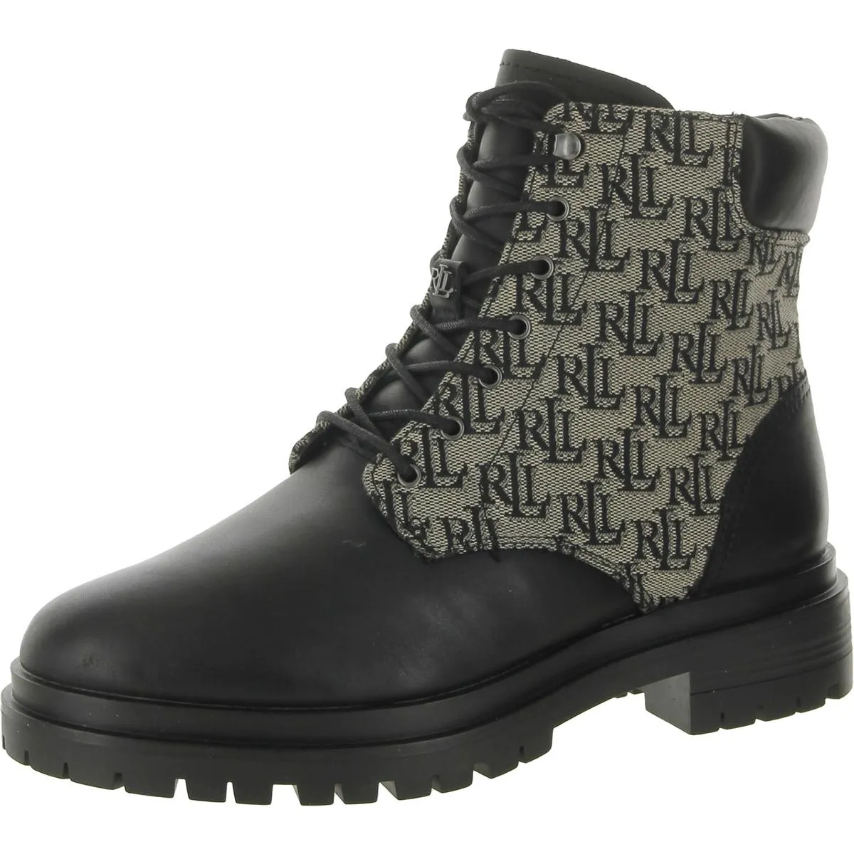 Carlee Womens Lugged Sole Ankle Combat & Lace-up Boots