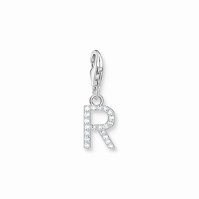 Charm Pendant letter R silver