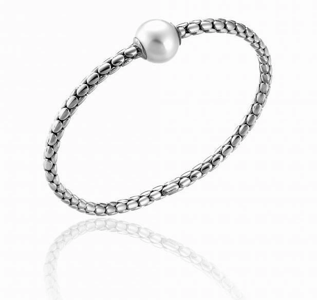Chimento Stretch Spring 18ct White Gold Pearl Bracelet