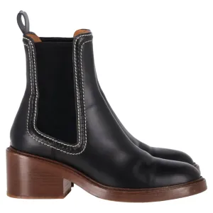 Chlo Mallo Chelsea Boots in Black Calf Leather