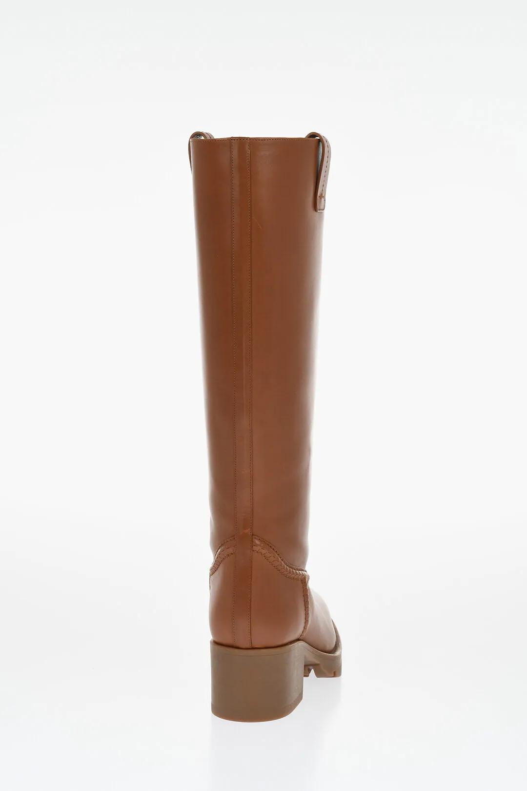 Chloe Leather Boots With Shearling Padding Heel 6 Cm