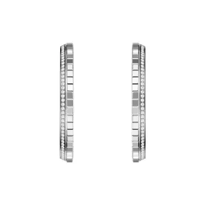 Chopard Ice Cube 18ct White Gold 0.66ct Diamond Large Hoop Earrings