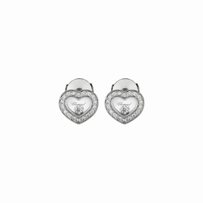 Chopard Happy Diamonds Icons 18ct White Gold 0.38ct Diamond Stud Earrings