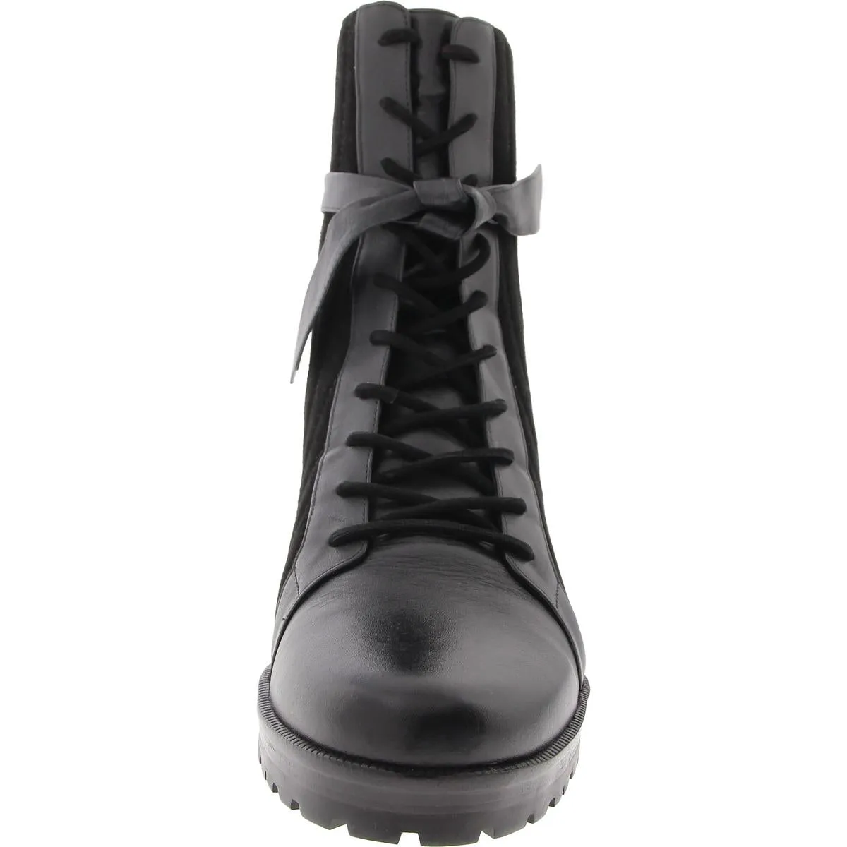 Clarita Womens Quilted Leather Combat & Lace-up Boots