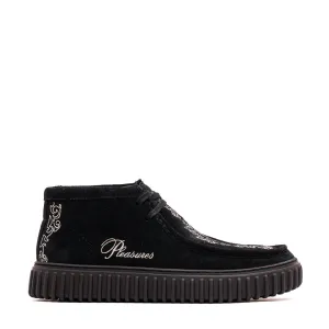 Clarks x PLEASURES Men Torhill Woven Black Suede 26180267