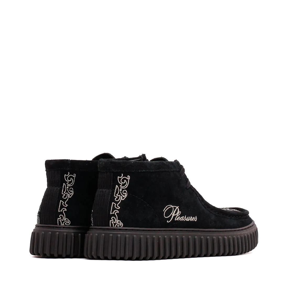 Clarks x PLEASURES Men Torhill Woven Black Suede 26180267