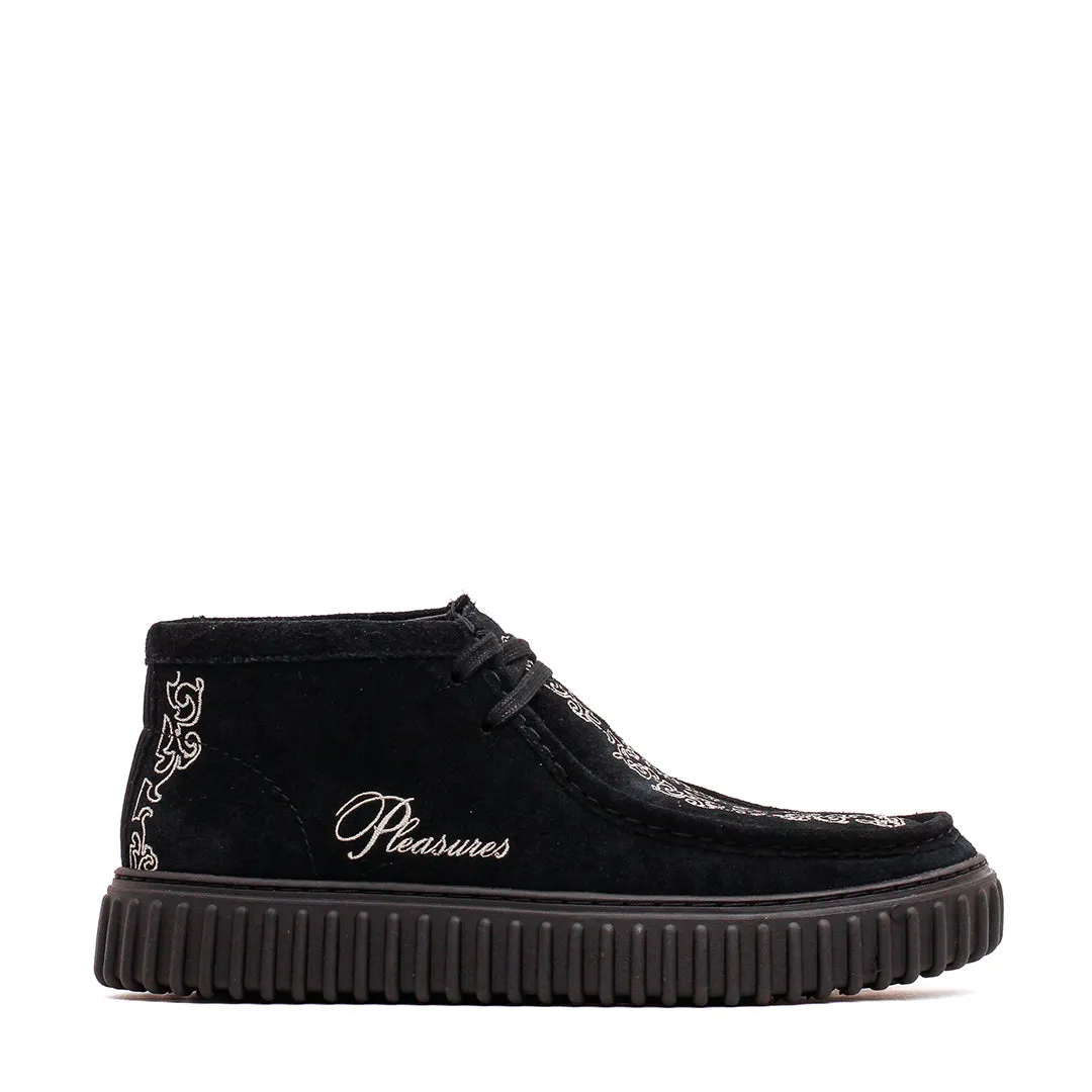 Clarks x PLEASURES Men Torhill Woven Black Suede 26180267