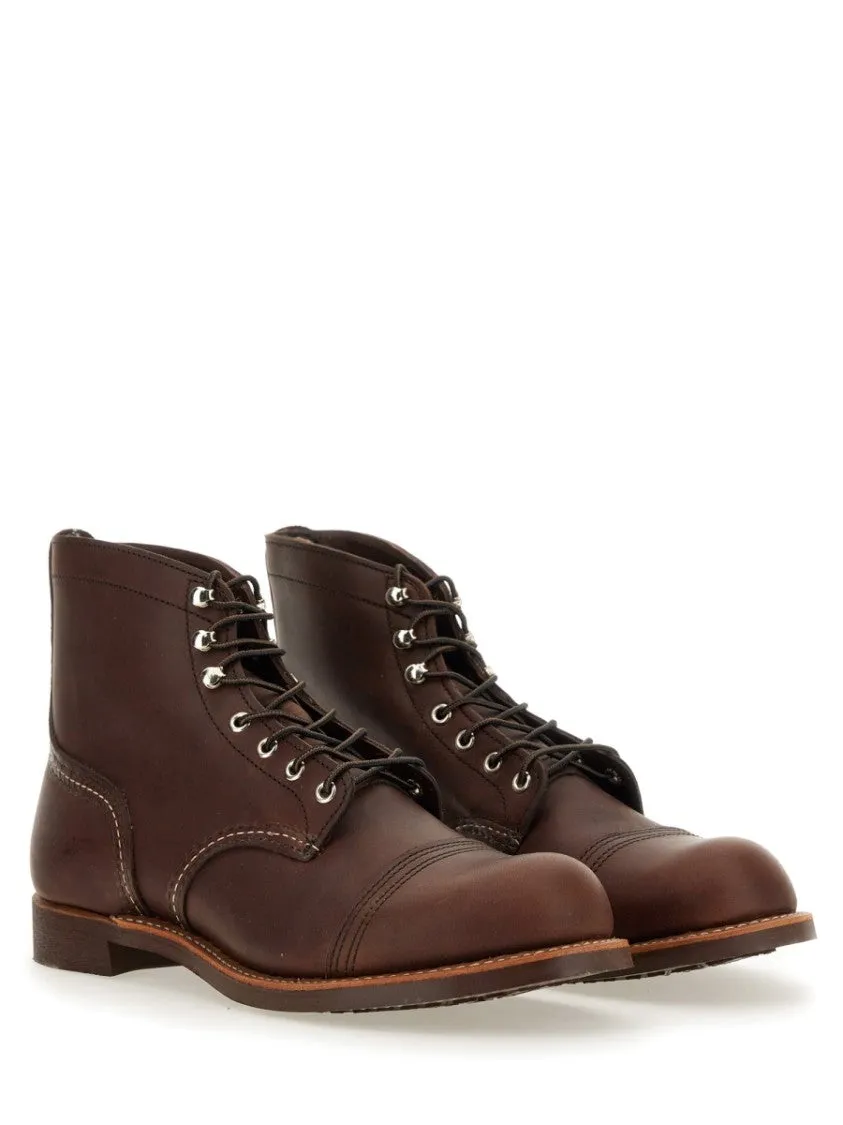 Classic Brown Leather Lace-Up Boots