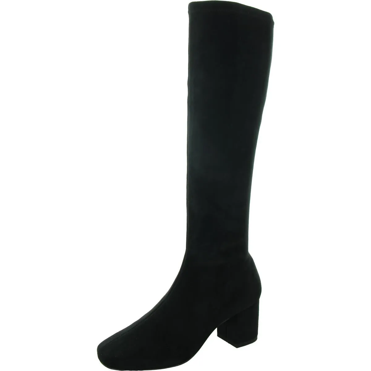 COMESS Womens Faux Suede Zipper Knee-High Boots