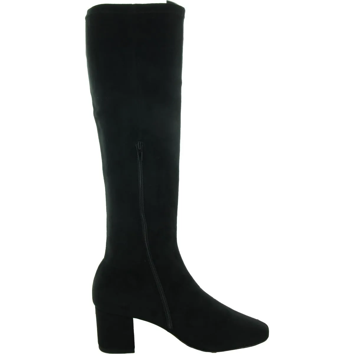 COMESS Womens Faux Suede Zipper Knee-High Boots