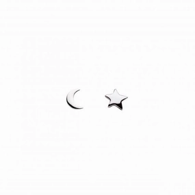 Crescent Moon and Star Stud Earrings 4766HP