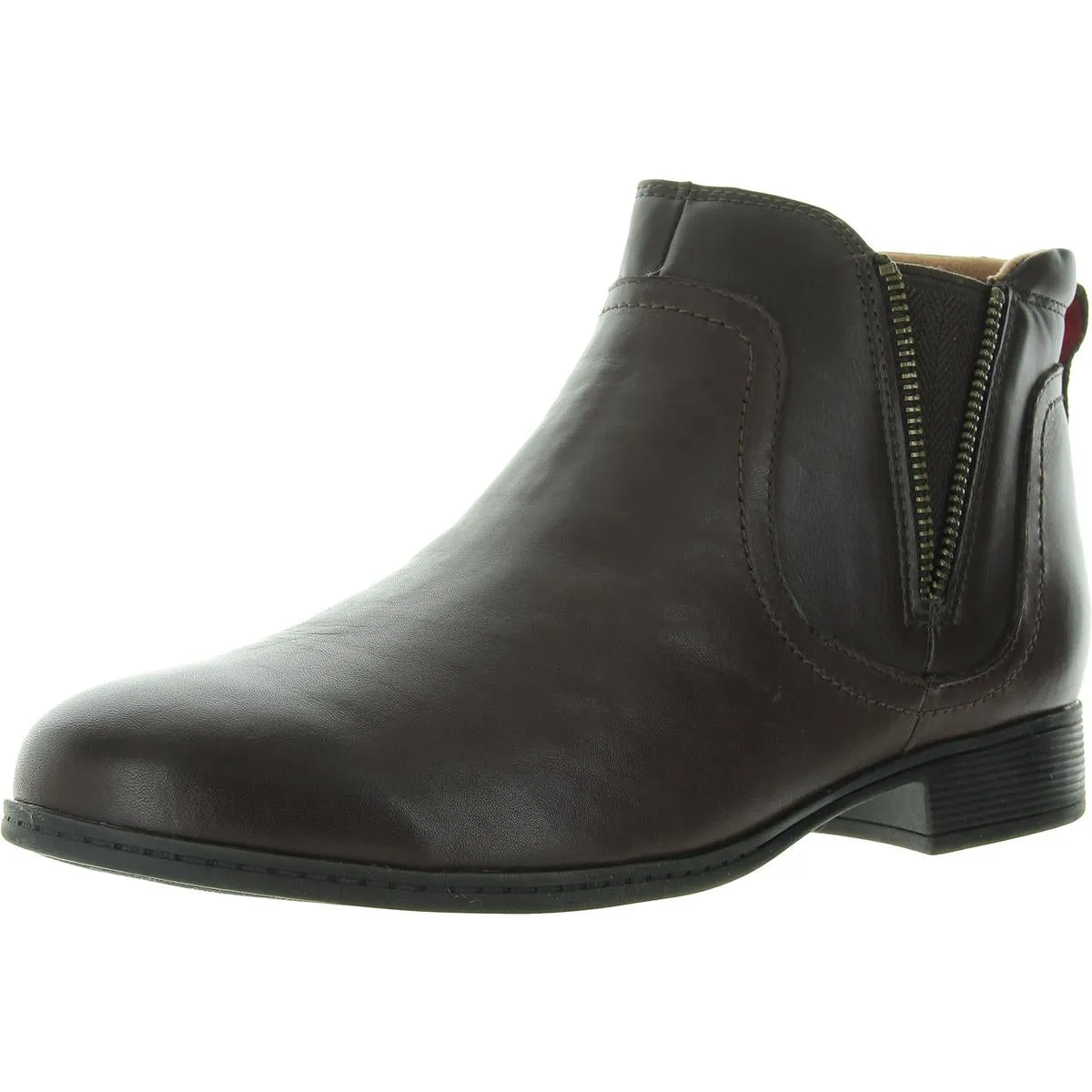 CROSBIE GORE Womens Cushioned Footbed Leather Ankle Boots
