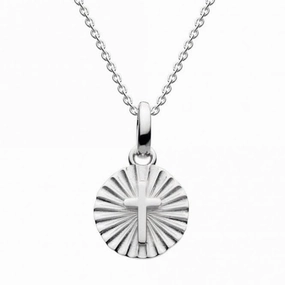 Cross Ridged Disk Pendant 9298HP
