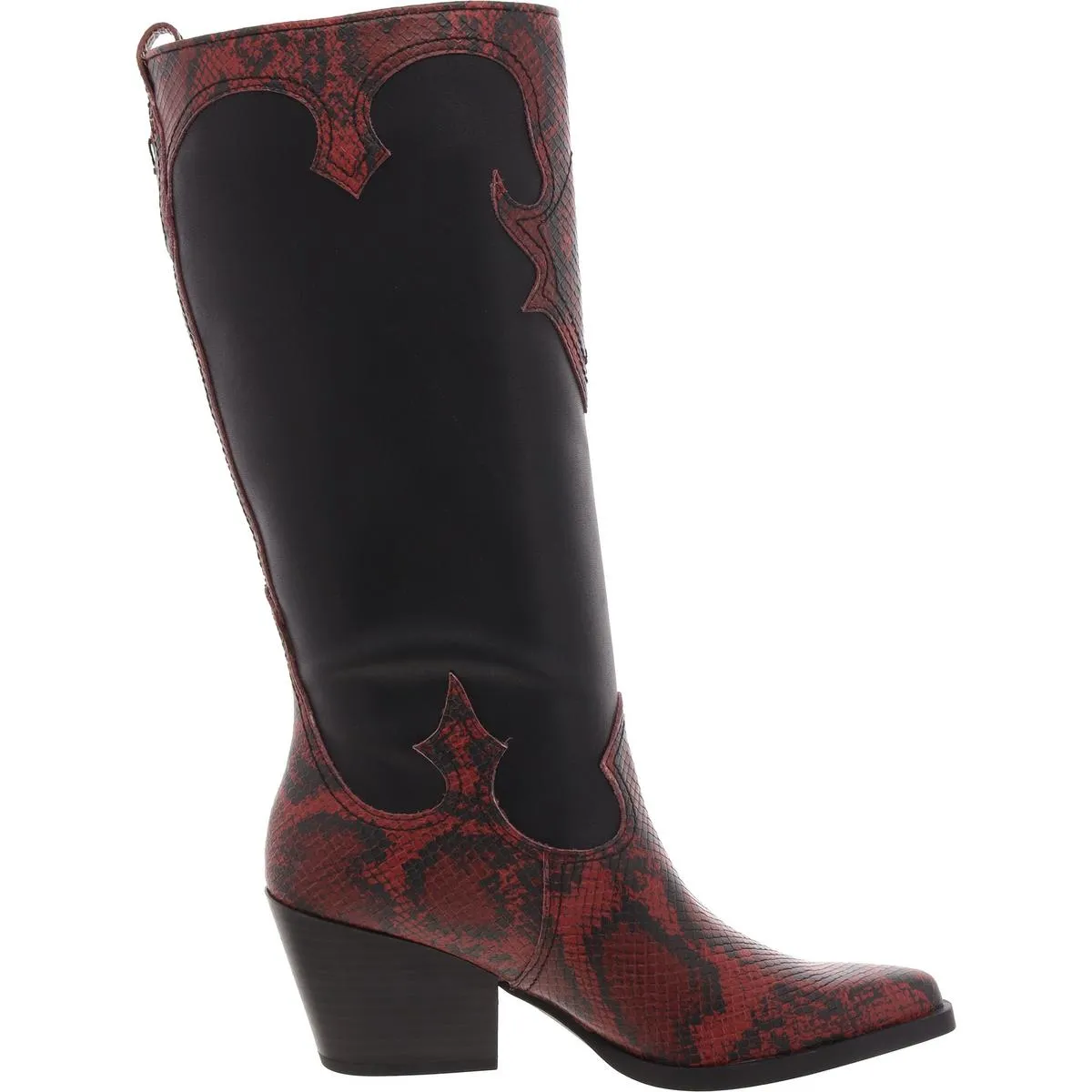 Dawson Womens Snake Print Faux Leather Knee-High Boots