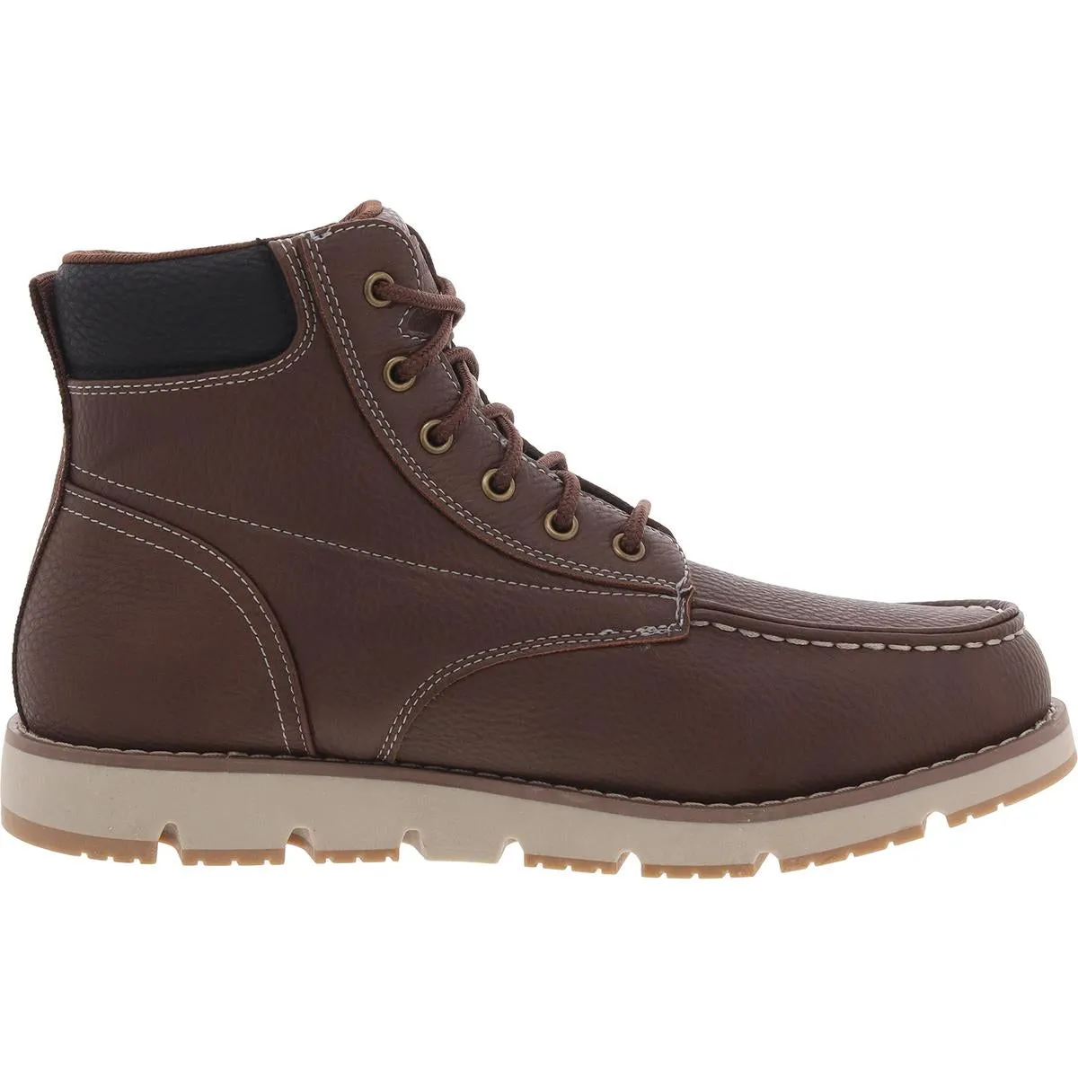 Dean Mens Solid Faux Leather Combat & Lace-Up Boots