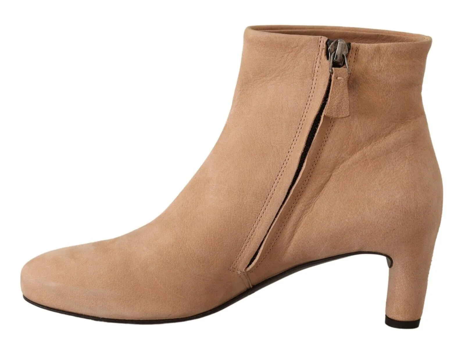 DEL CARLO Suede Leather Mid Heels Pumps Boots Women's Shoes