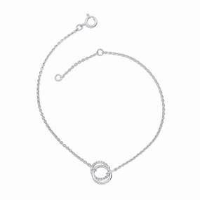 Dew Double Open Circle Linking Rope Twist 8" Bracelet 75532HP