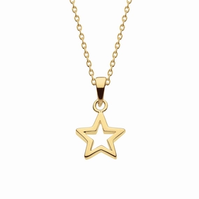Dew Gold Plate Chunky Open Star Pendant 98010GD