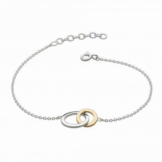 Dew Gold Plate Detail Circle Link 7.5" Bracelet 7694GD