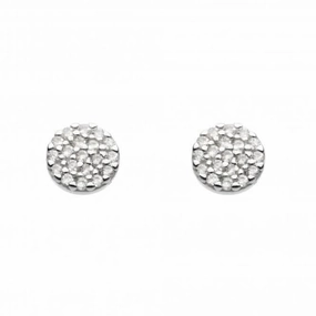Dew Sterling Silver Cubic Zirconia Disc Stud Earrings 3875CZ020