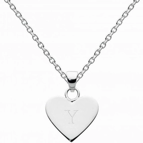 Dew Sterling Silver Dinky Heart Alphabet Pendant 9091HPY