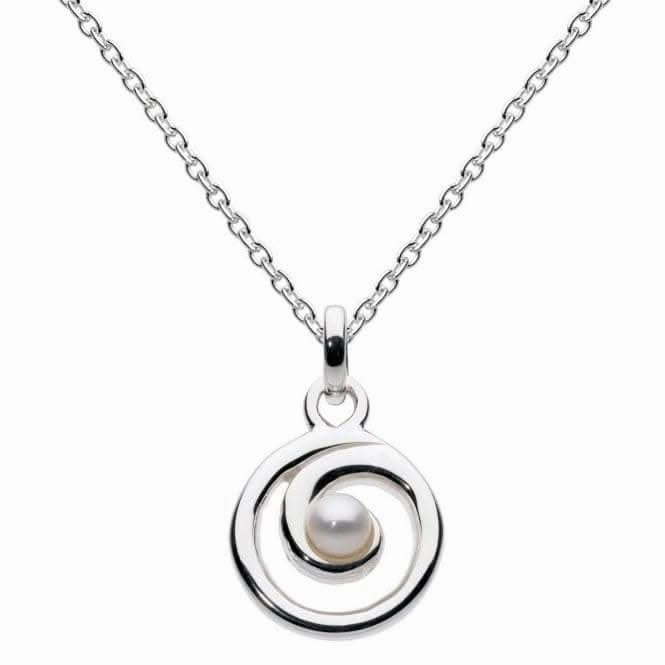 Dew Sterling Silver Freshwater Pearl Spiral Pendant 98007FP001