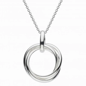 Dew Sterling Silver Triple Ring 18 Necklace 9832HP024