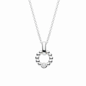 Dew Zirconia Beaded Open Circle Pendant 93224CZ