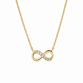 Dew Zirconia Gold Plate Infinity 16" Necklace 9517GCZ
