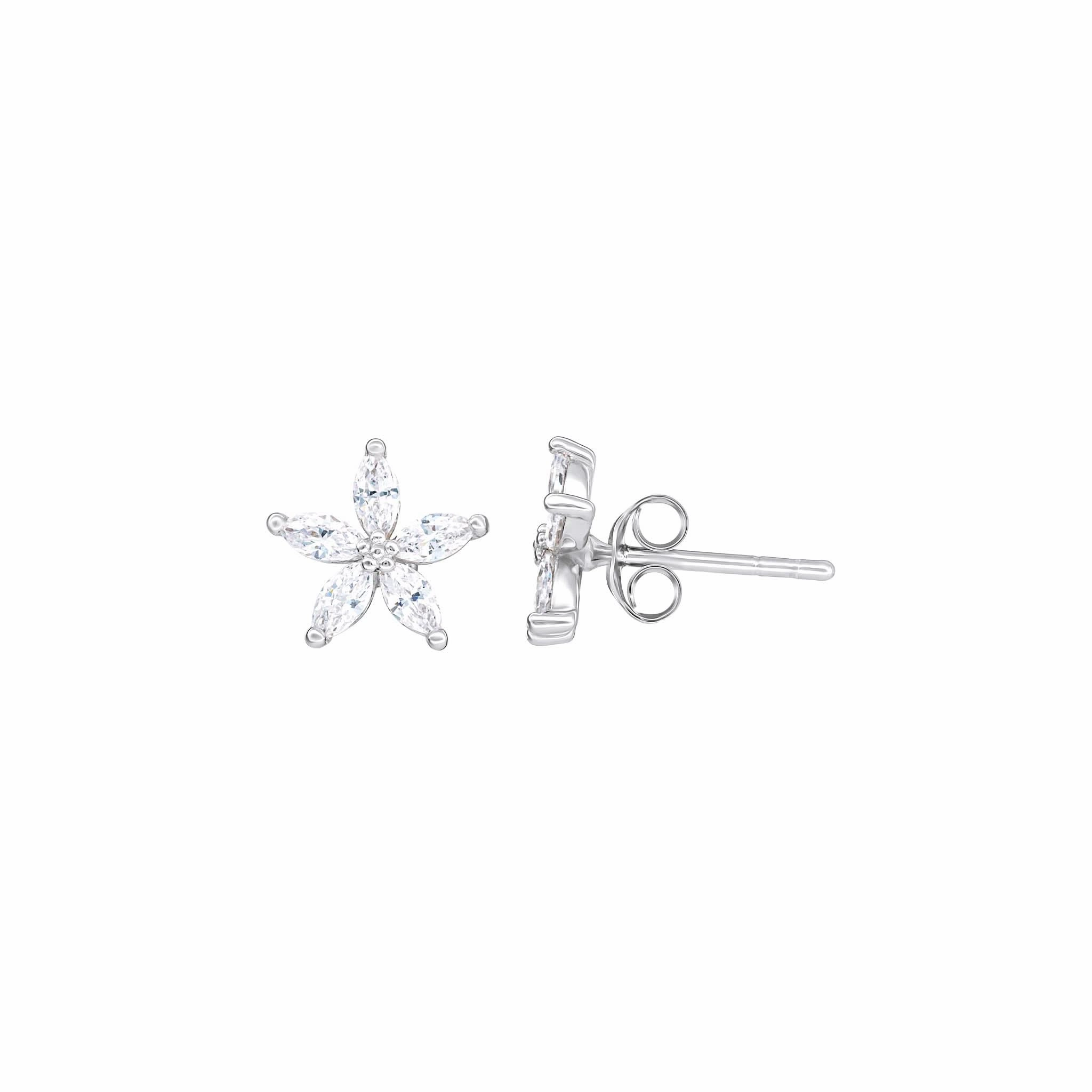Dew Zirconia Star Flower Studs 33173CZ