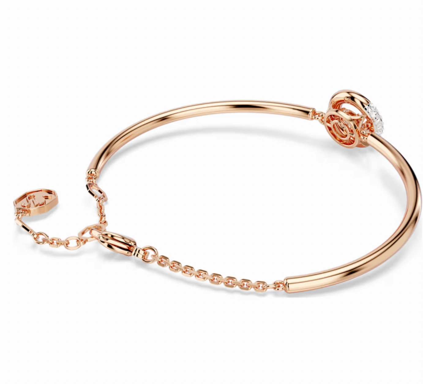 Dextera Round Cut White, Rosegold Tone Bracelet