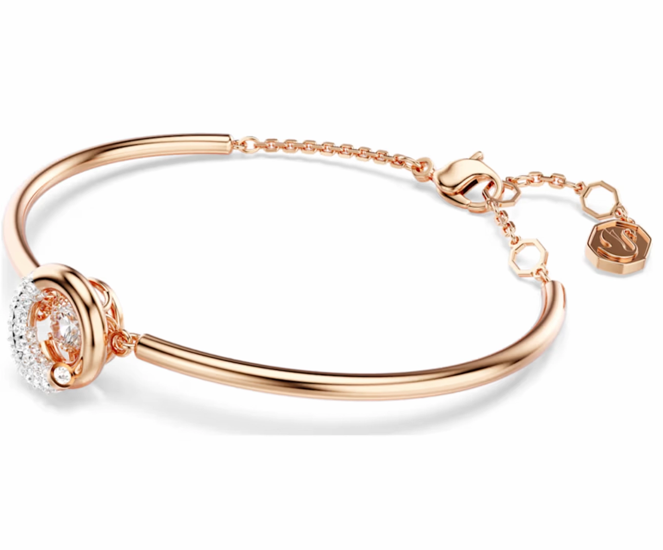 Dextera Round Cut White, Rosegold Tone Bracelet