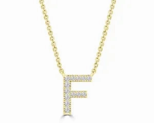 Diamond 8mm Initial 9ct Gold Necklace