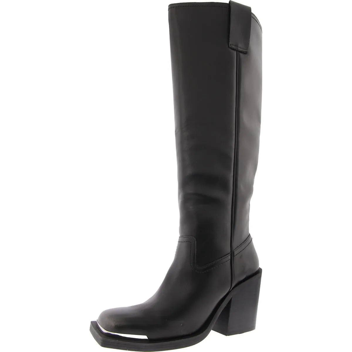 Dollee Womens Faux Leather Square Toe Knee-High Boots