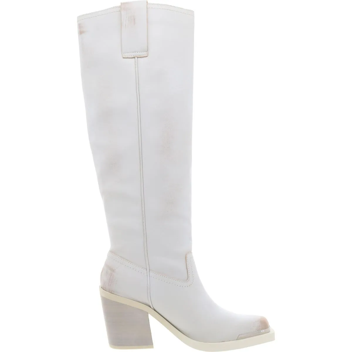 Dollee Womens Faux Leather Square Toe Knee-High Boots