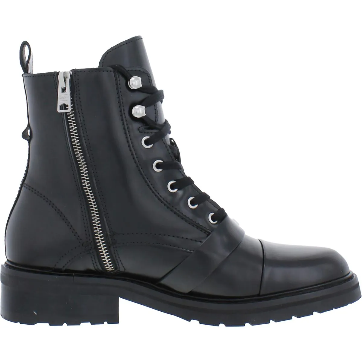 Donita  Womens Zipper Pull On Combat & Lace-up Boots