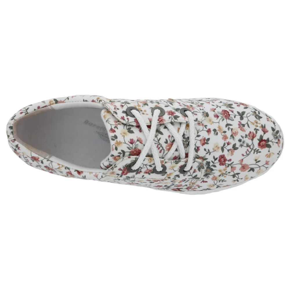 Drew Ruby White Floral Canvas Sneaker (Women's)