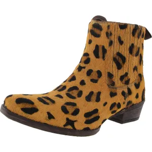 Dustt II Womens Animal Print Calf Hair Chelsea Boots