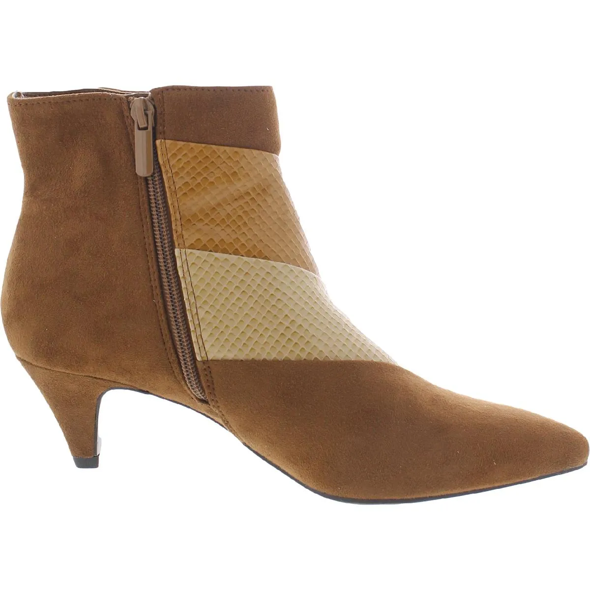 Ebonie Womens Colorblock Pointed Toe Ankle Boots