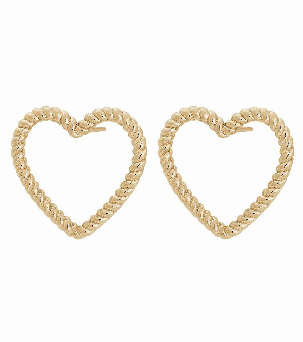 Edblad - Rope Heart Studs Medium Gold