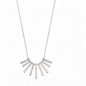 Elements Silver Bar Drop With Frosted Finish Necklace N4298