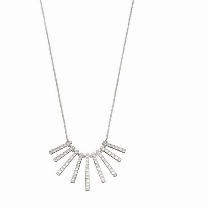 Elements Silver Bar Drop With Frosted Finish Necklace N4298