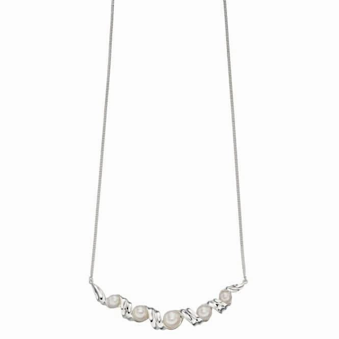 Elements Silver Pearl And Twist Necklace N4175W