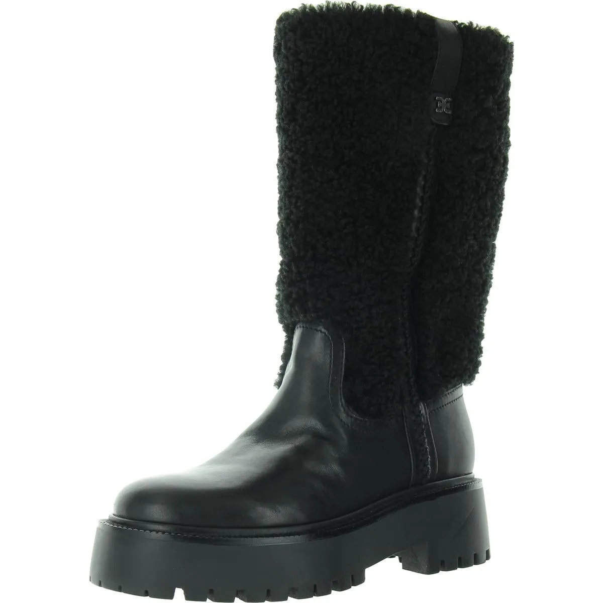 Elfie Womens Leather Platform Mid-Calf Boots