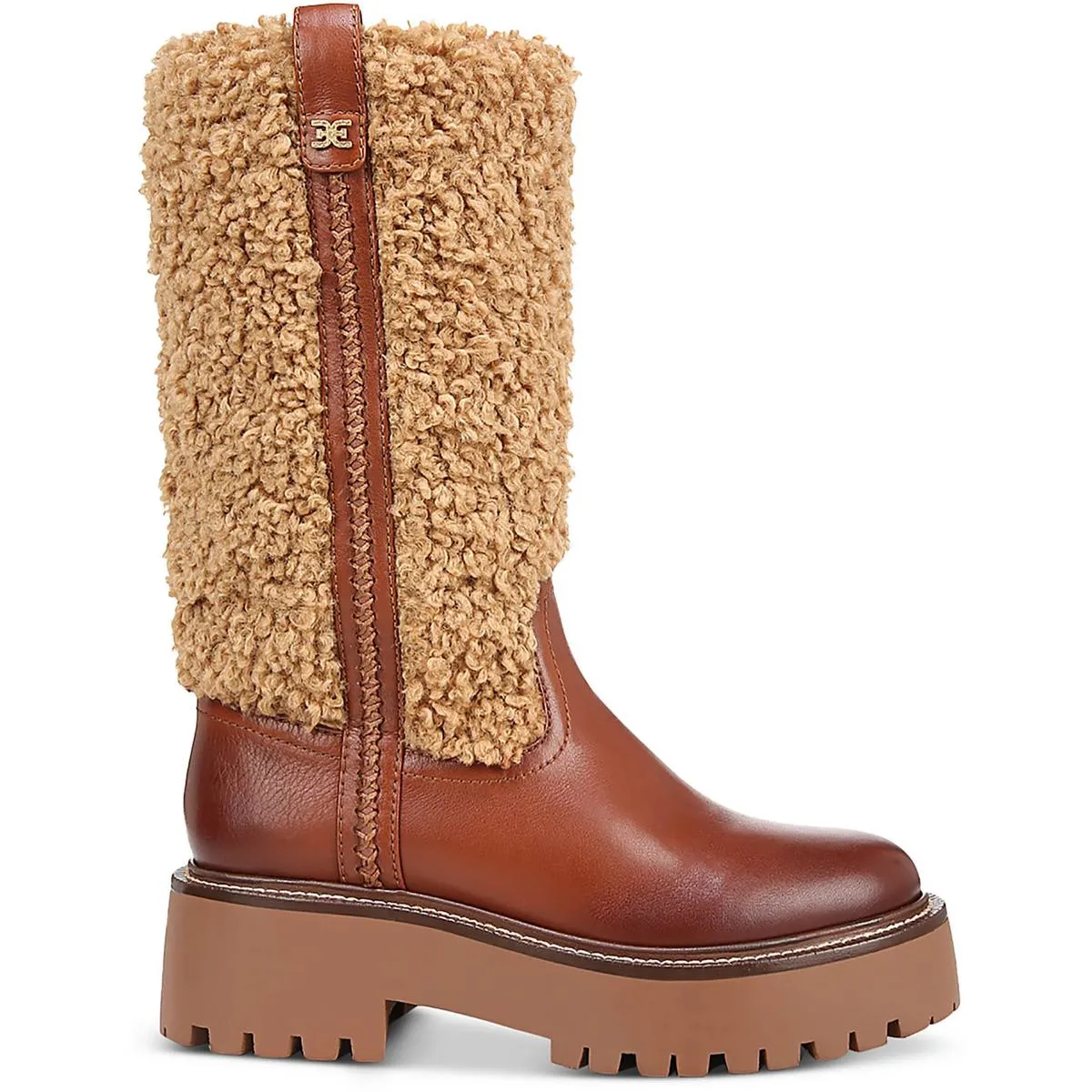 Elfie Womens Leather Platform Mid-Calf Boots