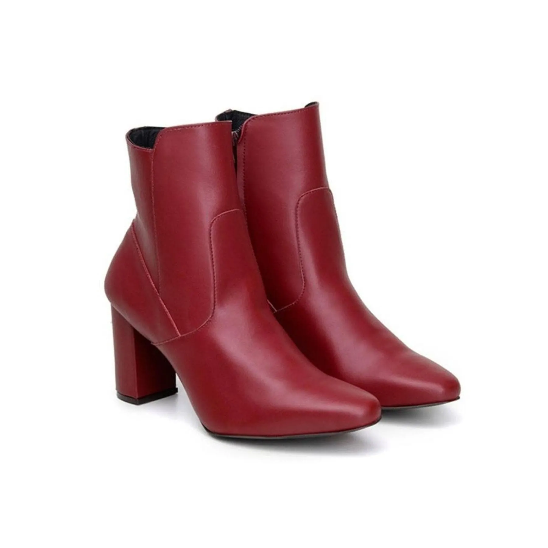 'Elza Women's High-Heeled Vegan Boot by Ahimsa - Burgundy