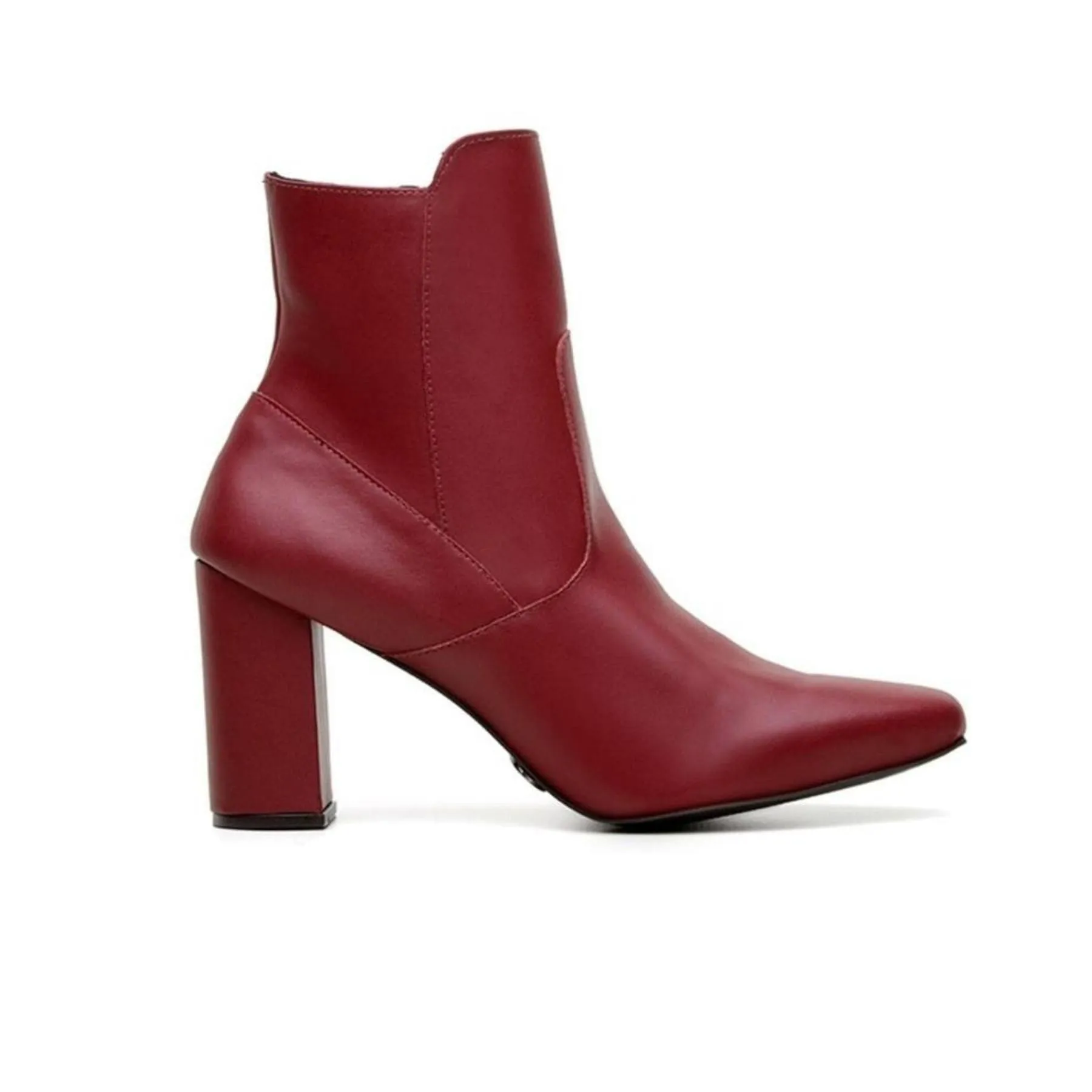 'Elza Women's High-Heeled Vegan Boot by Ahimsa - Burgundy