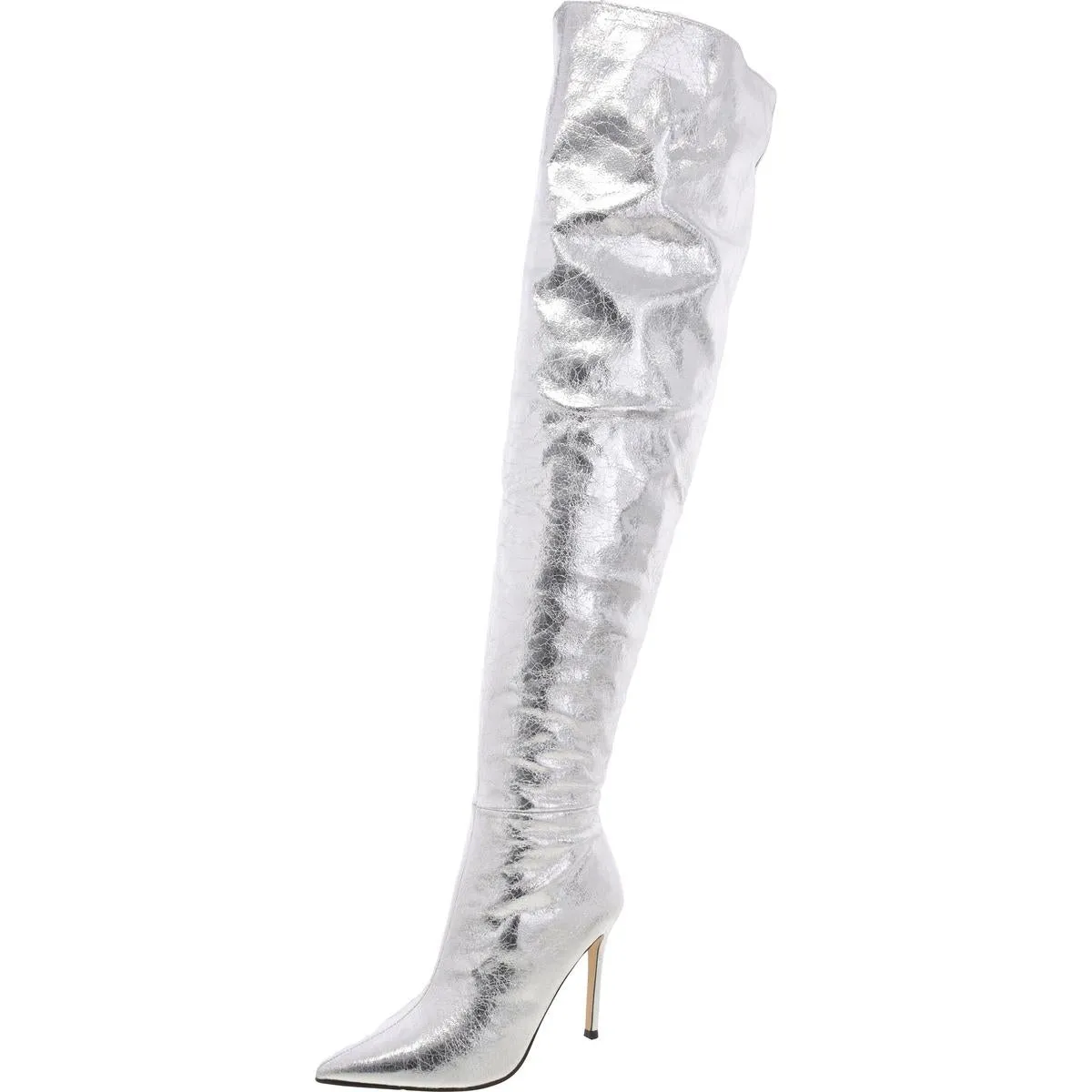 Epic  Womens Faux Leather Stiletto Over-The-Knee Boots