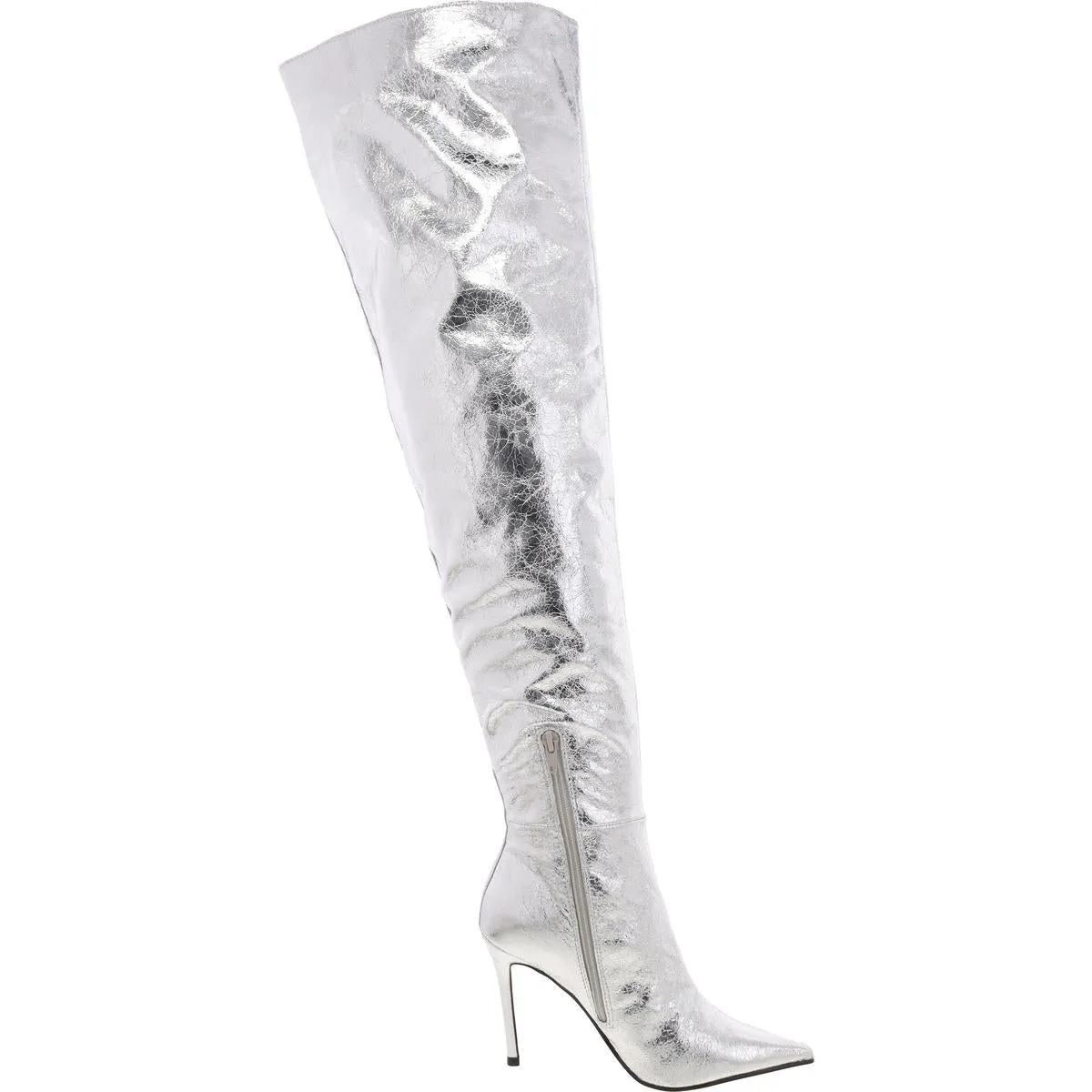 Epic  Womens Faux Leather Stiletto Over-The-Knee Boots