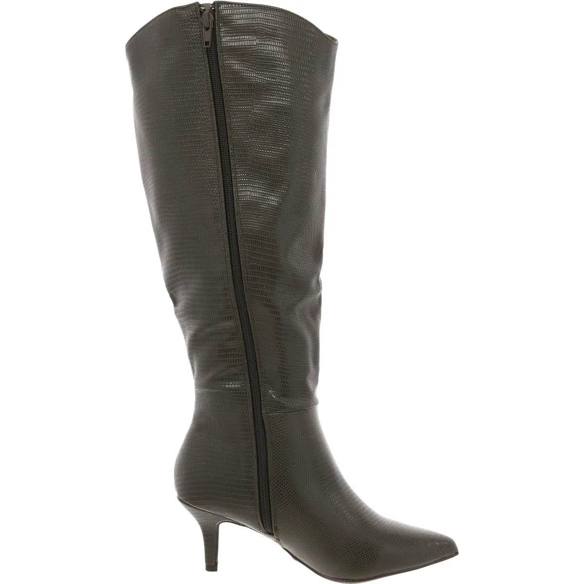 Estrella Womens Solid Faux Leather Knee-High Boots